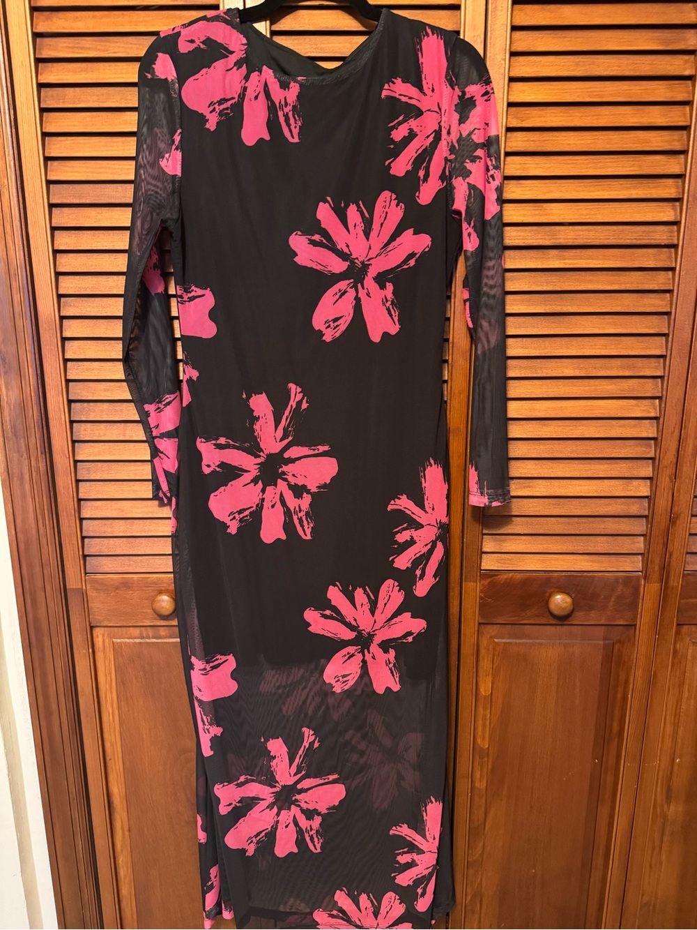 Black & Pink Floral Sheath Dress - Women